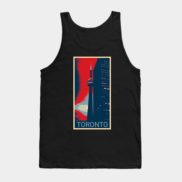 Toronto in Shepard Fairey style Tank Top by Montanescu